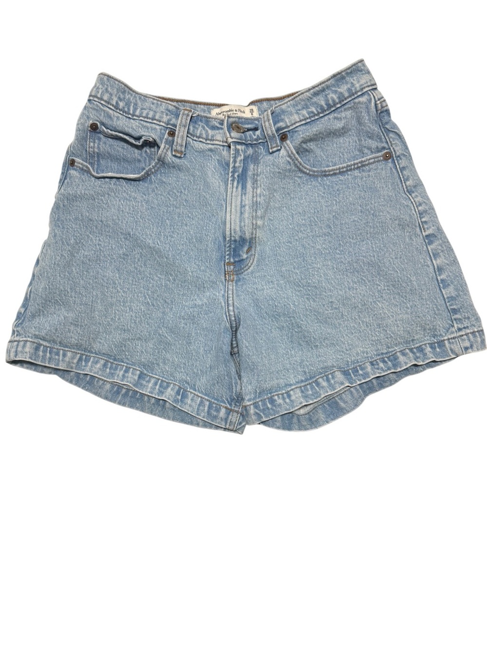 Abercrombie & Fitch High Rise Dad Short Curve Love Denim Light Wash size 6/ 28 - Picture 2 of 5